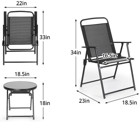 NAREA Folding Table & 2 Chairs Set