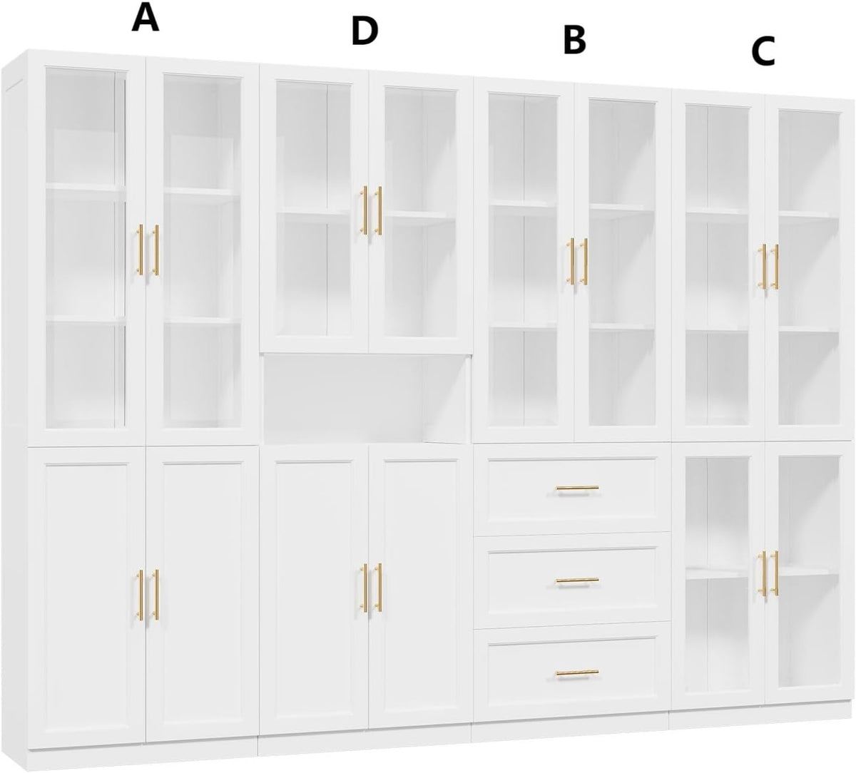 VALORIS Bookcase with Glass Doors