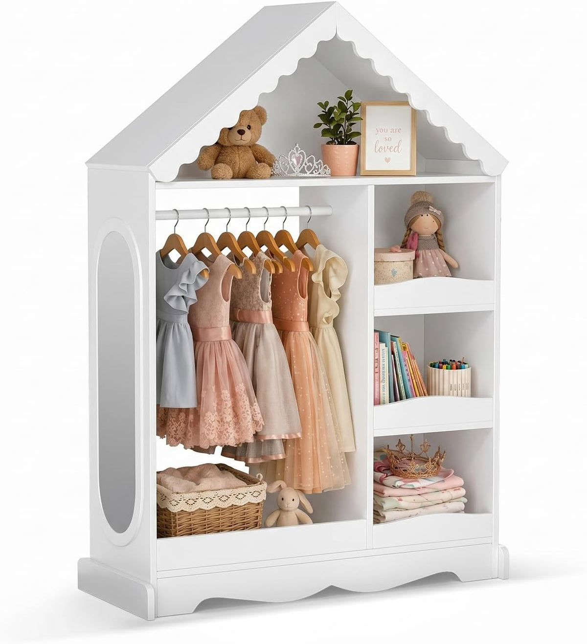 MIKASSA House-Shaped Kids Open Wardrobe