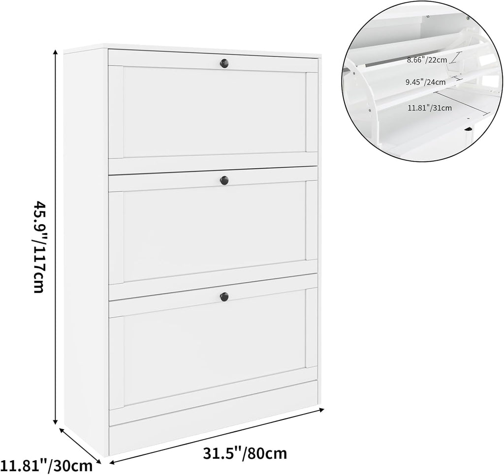 MELL Series Shoe Cabinet with 3 Compartments