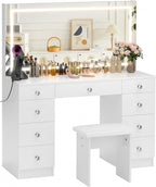 MONO 47.2" Vanity Desk with Lighted Mirror
