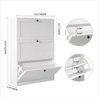 MELL Series 9.4"D Slim Shoe Cabinet with 3 Compartments