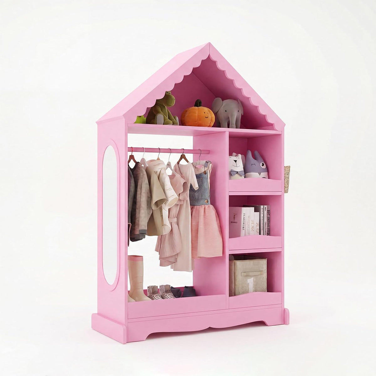 MIKASSA House-Shaped Kids Open Wardrobe