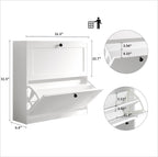 MELL Series 9.4"D Slim Shoe Cabinet with 2 Compartments