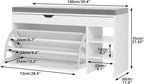 MOOS Series Shoe Bench with 1 Compartment, 3 Shoe Cubbies & Under-Seat Storage