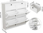 MELL Series 9.4"D Slim Shoe Cabinet with 4 Compartments, 2 Drawers