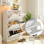 MELL Series 9.4"D Slim Shoe Cabinet with 3 Compartments
