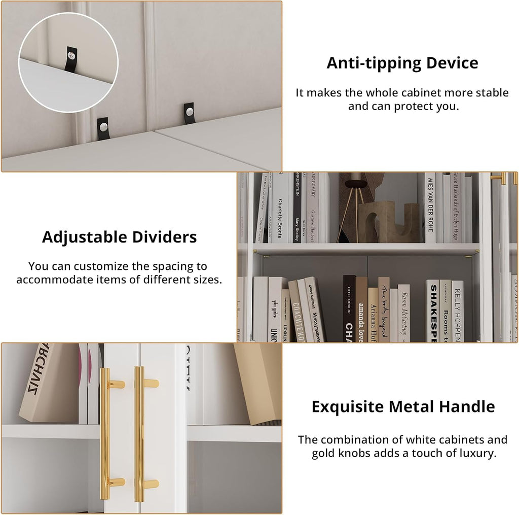 VALORIS Bookcase with Glass Doors
