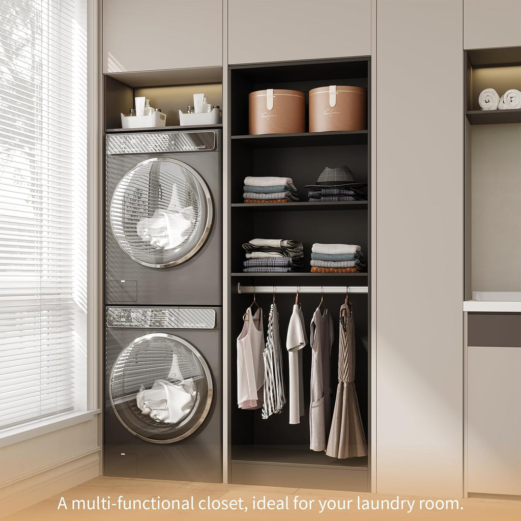 NORRI Freestanding Walk-in Open Wardrobe Closet System Black