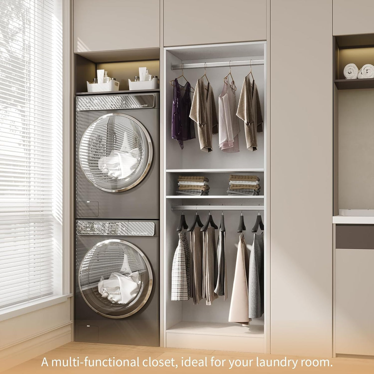NORRI Freestanding Walk-in Open Wardrobe Closet System White