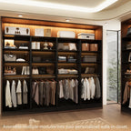 NORRI Freestanding Walk-in Open Wardrobe Closet System Black