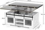 KOPPLI Synchronized Lift-Top Coffee Table with Barn Door