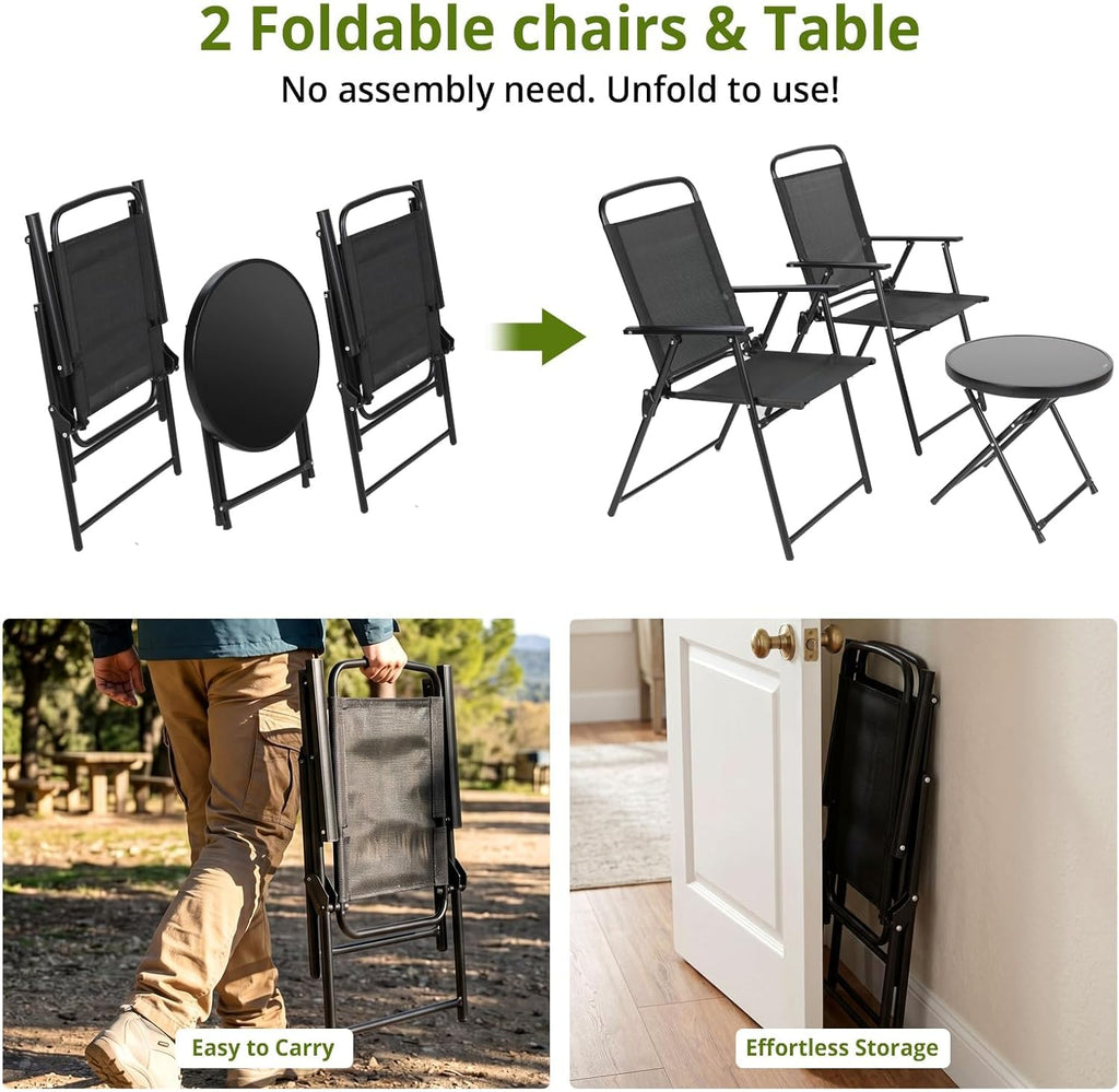 NAREA Folding Table & 2 Chairs Set