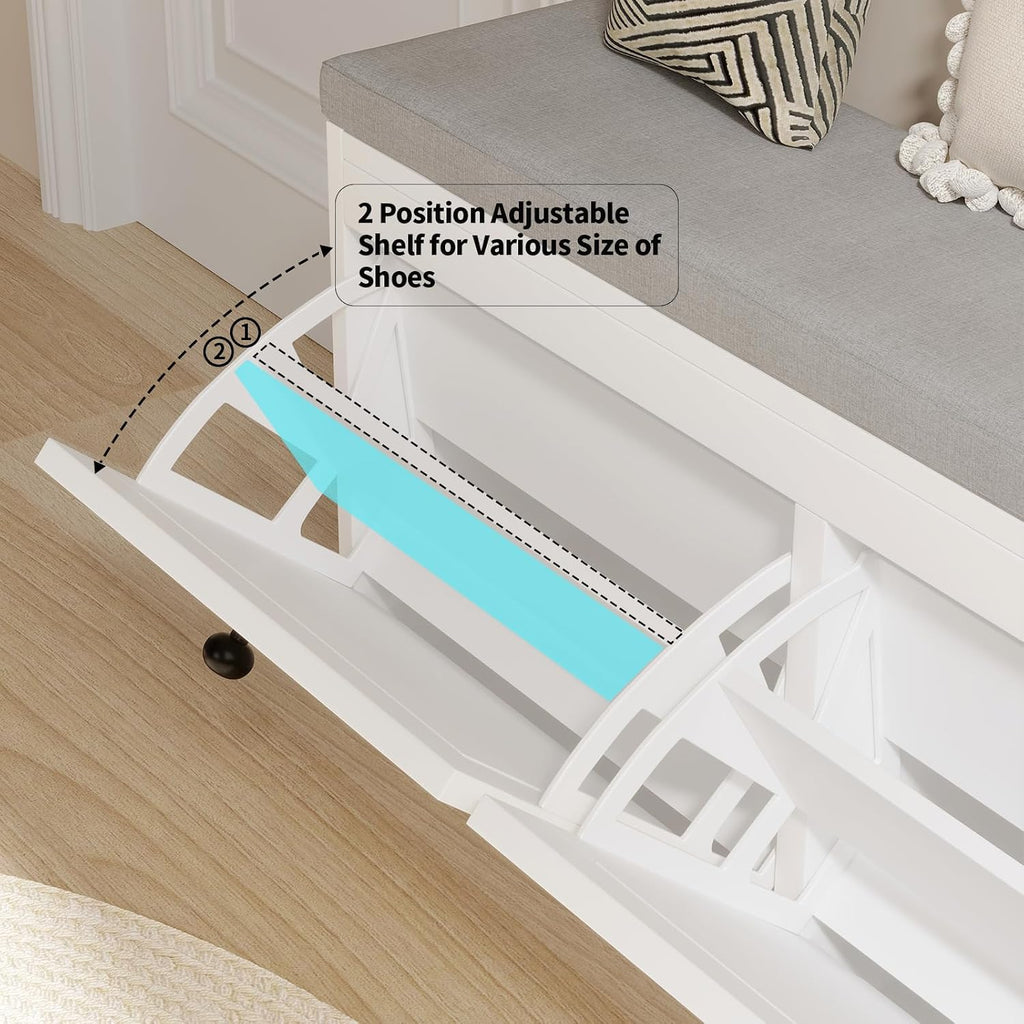 MELL Series Shoe Bench with 2 Compartments