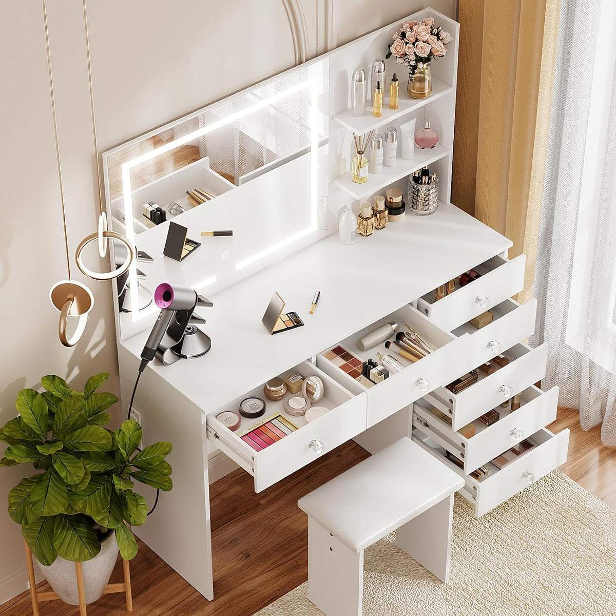 MONO 46.5" Lighted Vanity with Shelves