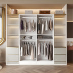 NORRI Freestanding Walk-in Open Wardrobe Closet System White