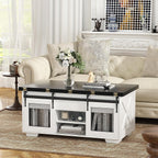KOPPLI Synchronized Lift-Top Coffee Table with Barn Door
