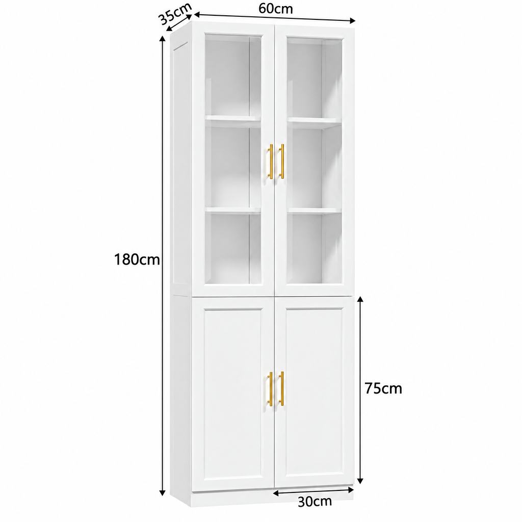 VALORIS Bookcase with Glass Doors