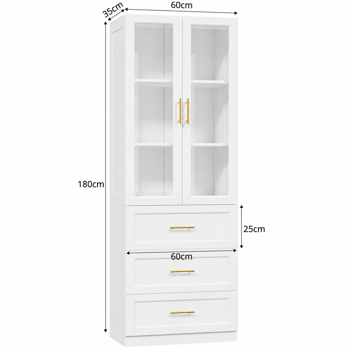 VALORIS Bookcase with Glass Doors