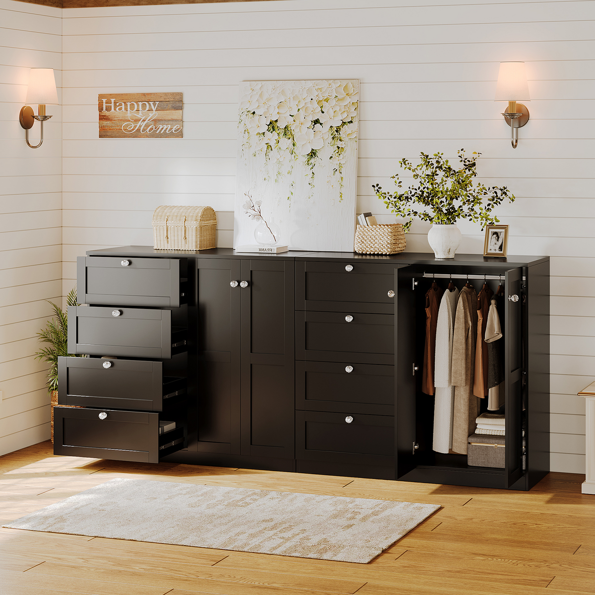 ELARA 43" H Low Armoire Wardrobe Closet