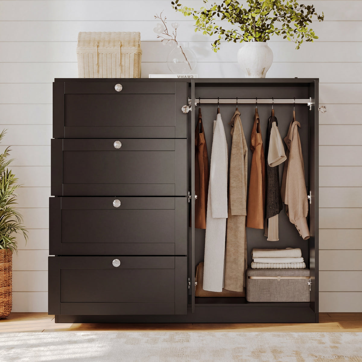 ELARA 43" H Low Armoire Wardrobe Closet