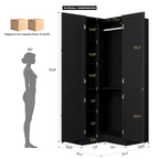 ELARA L-Shaped Armoire Corner Wardrobe Closet