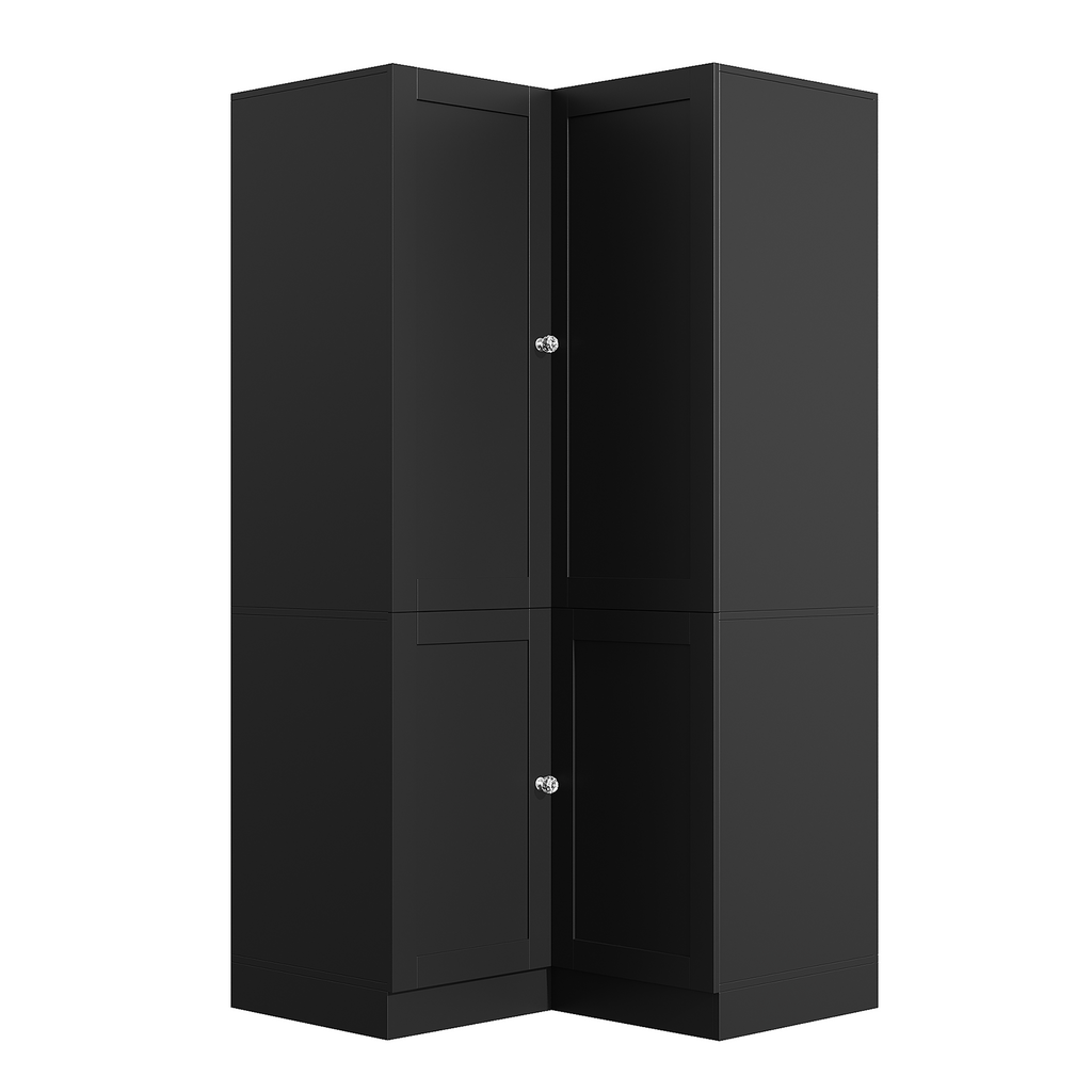 ELARA L-Shaped Armoire Corner Wardrobe Closet