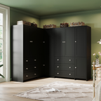 ELARA L-Shaped Armoire Corner Wardrobe Closet