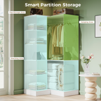 ELARA L-Shaped Armoire Corner Wardrobe Closet