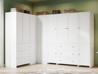 ELARA L-Shaped Armoire Corner Wardrobe Closet