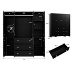 ELARA Mirrored Armoire Wardrobe 63" W x 18.9" D x 71" H