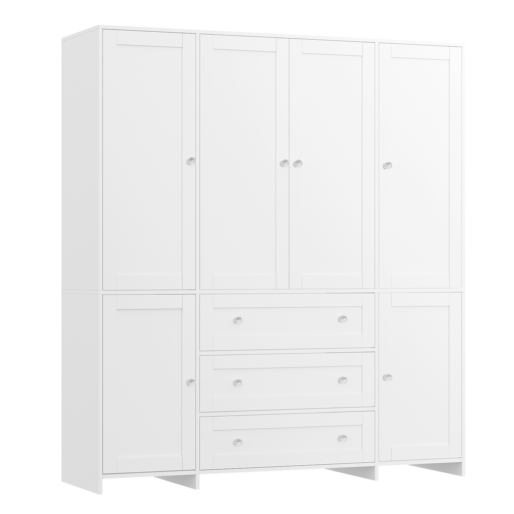 ELARA Mirrored Armoire Wardrobe 63" W x 18.9" D x 71" H