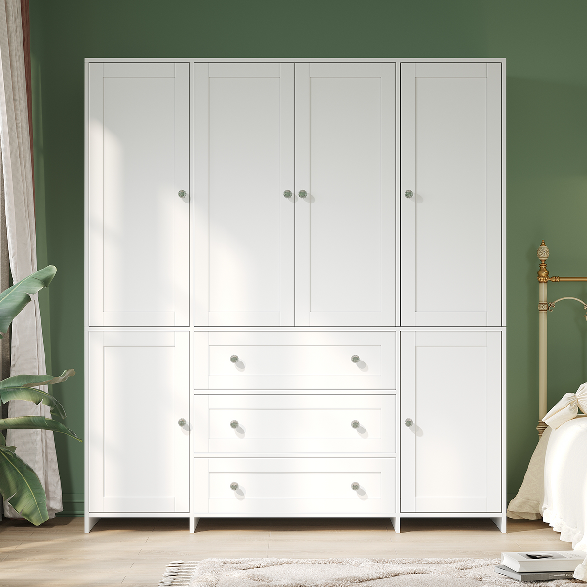 ELARA 63" W Mirrored Armoire Wardrobe