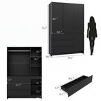 KIRA 47.3" W Handleless LED Wardrobe with Mirror