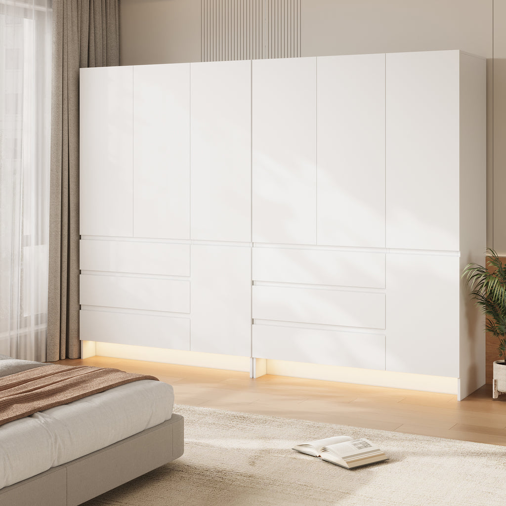 KIRA 47.3" W Handleless LED Wardrobe with Mirror