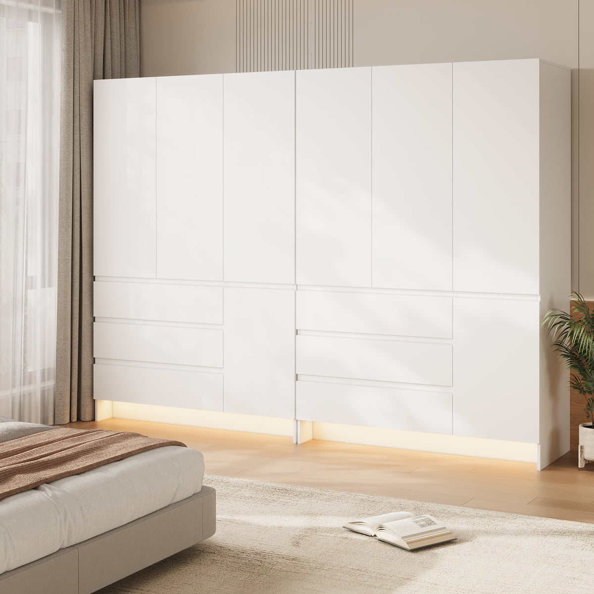 KIRA 47.3" W Handleless LED Wardrobe with Mirror
