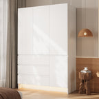 KIRA 71" Handleless LED Wardrobe with Mirror 47.3" W x 18.9" D x 71" H