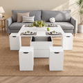 KOPPLI Synchronized Lift-Top Folding Coffee Table & Stools Set