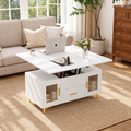 KOPPLI Synchronized Lift-Top Folding Coffee Table with 2 Compartments