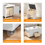 KOPPLI Synchronized Lift-Top Folding Coffee Table with 2 Drawers
