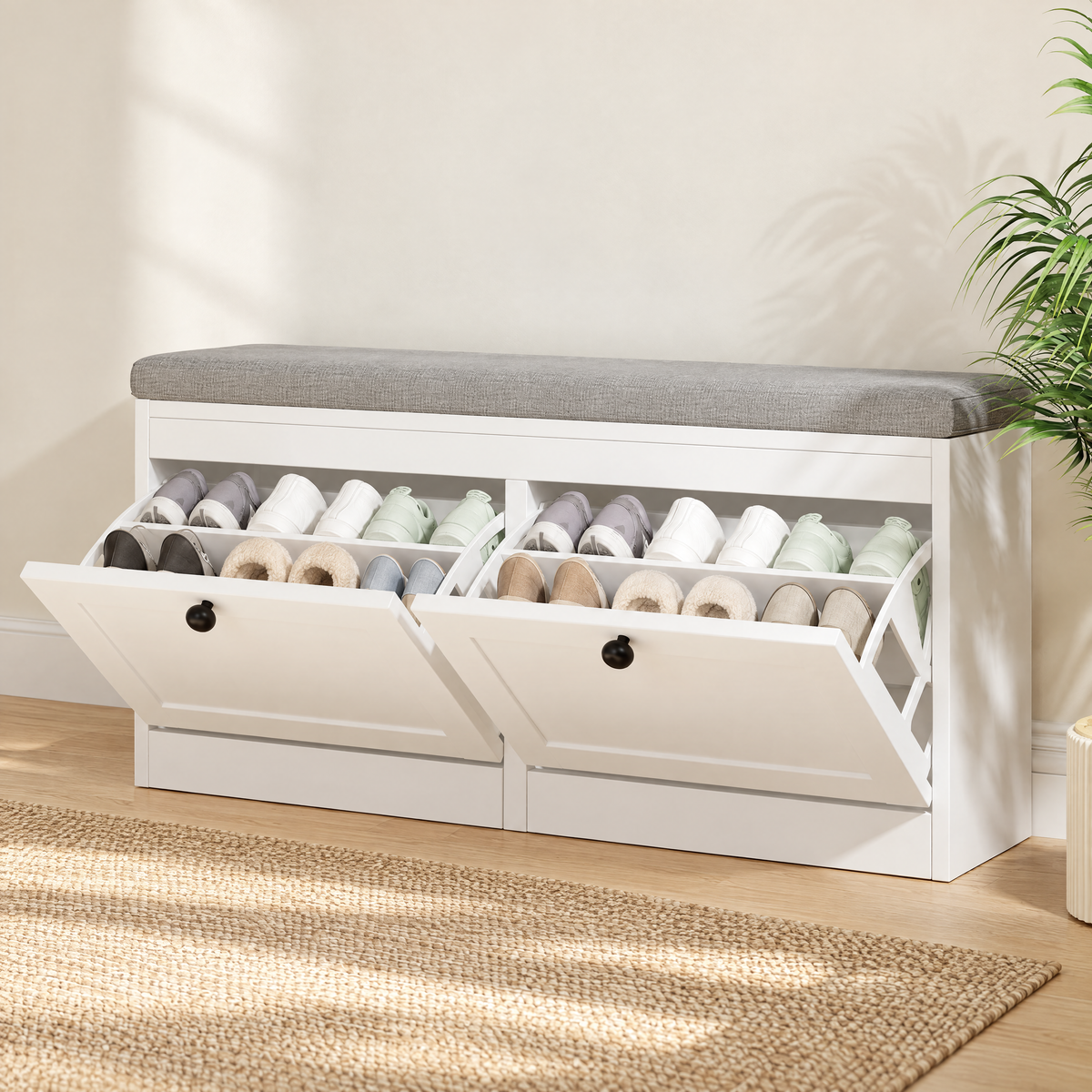 MELL Series Shoe Bench with 2 Compartments