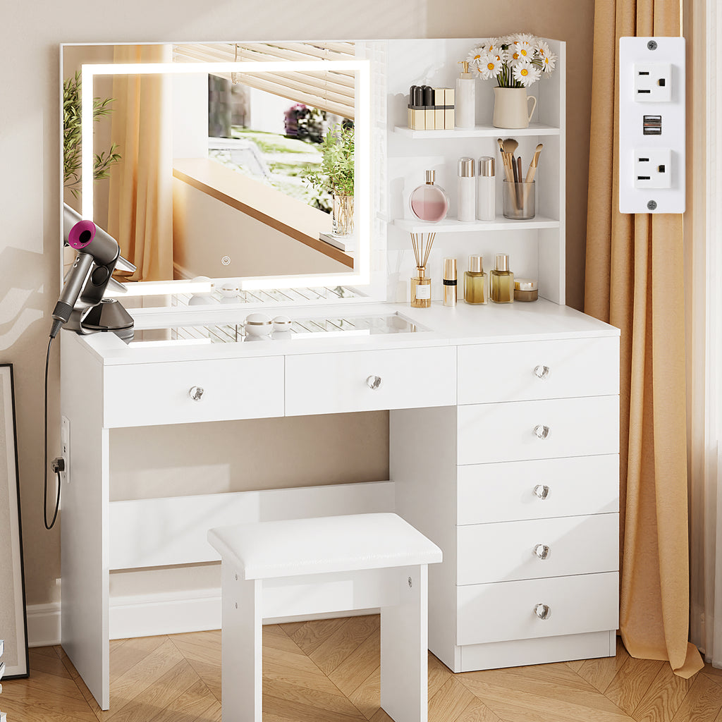 MONO 46.5" Lighted Vanity with Shelves