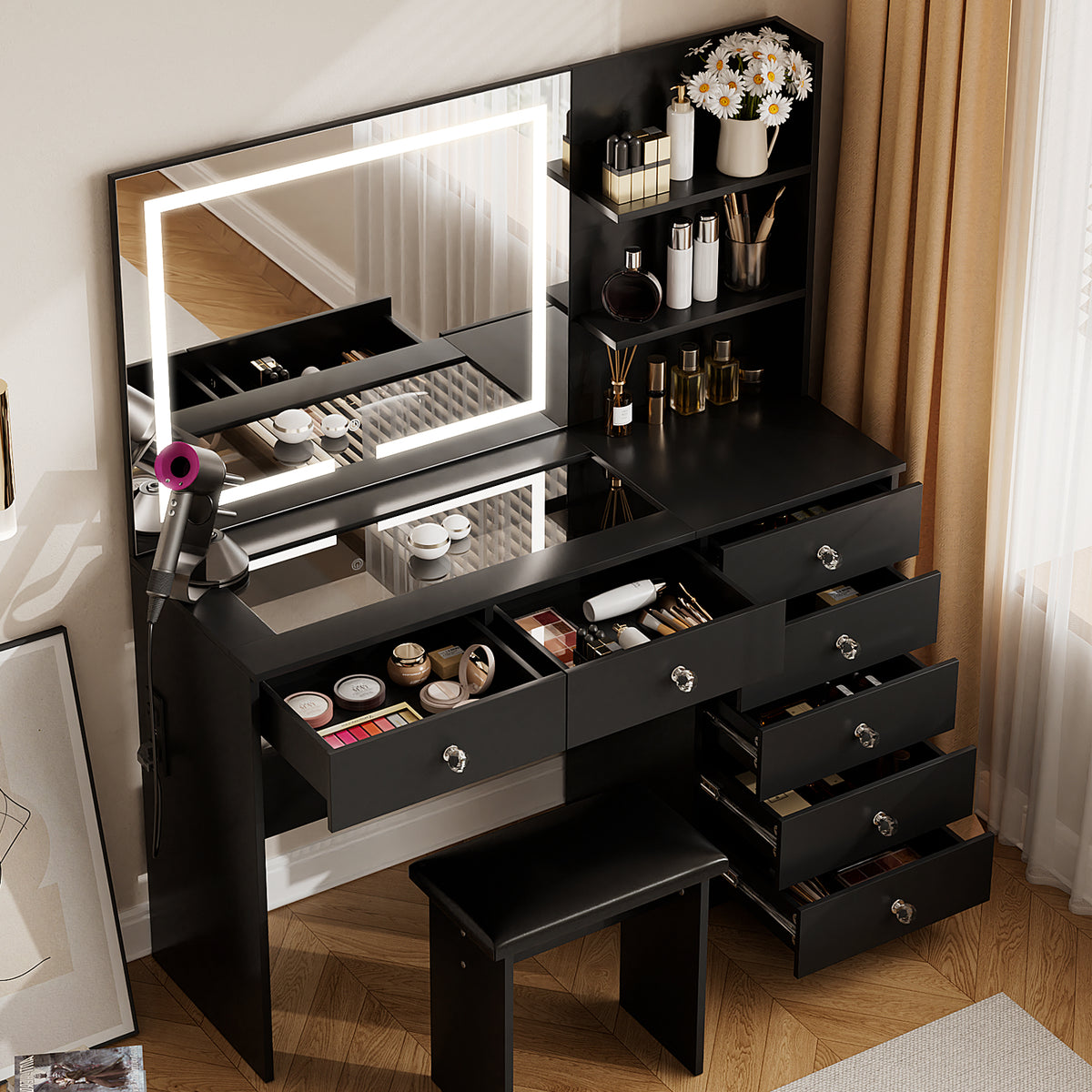 MONO 46.5" Lighted Vanity with Shelves