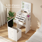 MONO Flip-Top Vanity & Nightstand with LED Mirror
