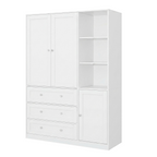 ELARA Mirrored Armoire Wardrobe with Open Cubbies 47.3" W x 18.9" D x 71" H