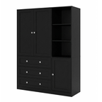 ELARA Mirrored Armoire Wardrobe with Open Cubbies 47.3" W x 18.9" D x 71" H