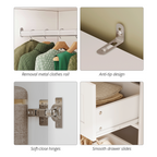 ELARA Mirrored Armoire Wardrobe with Open Cubbies