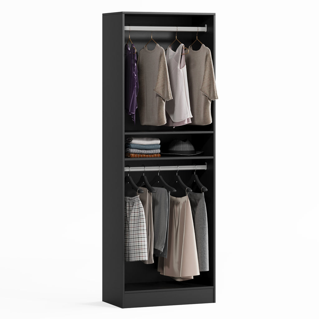 NORRI Freestanding Walk-in Open Wardrobe Closet System Black