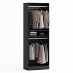 NORRI Freestanding Walk-in Open Wardrobe Closet System Black