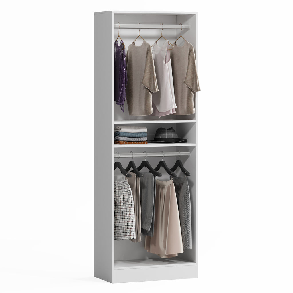 NORRI Freestanding Walk-in Open Wardrobe Closet System White